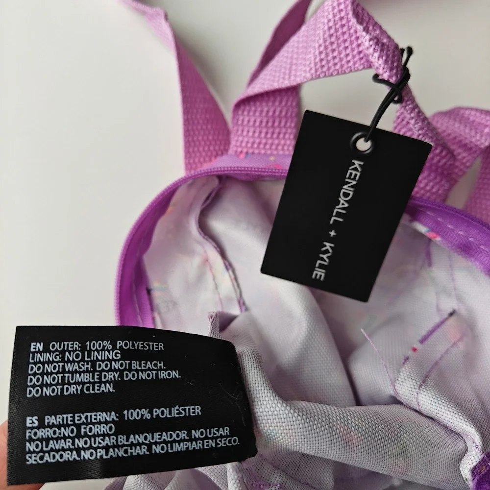 Kendall + Kylie Kids Mini Backpack Purple Unicorn Rainbow Print Girls New Tags